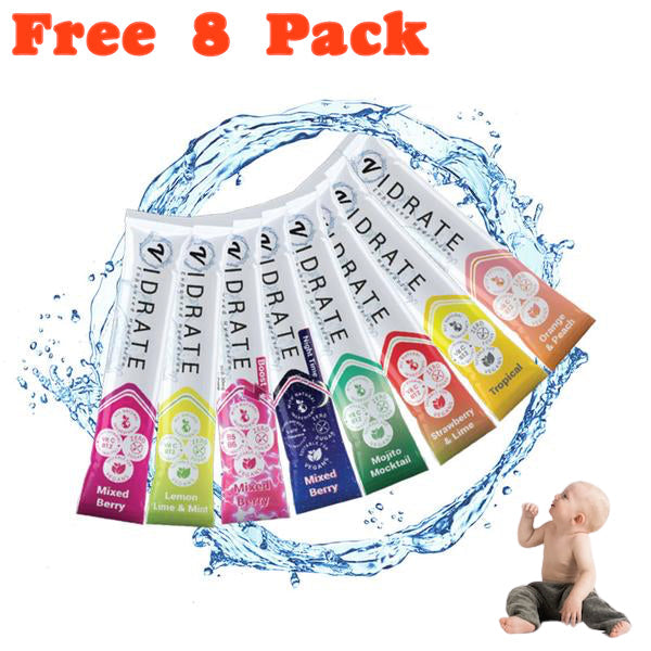 Pregnancy Hydration Packs (No Caffeine) - 30 Pack with FREE ViDrate 8 Pack